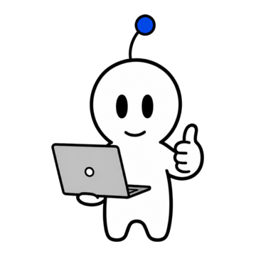 EFTAGO-Figur mit Laptop und Daumen nach oben