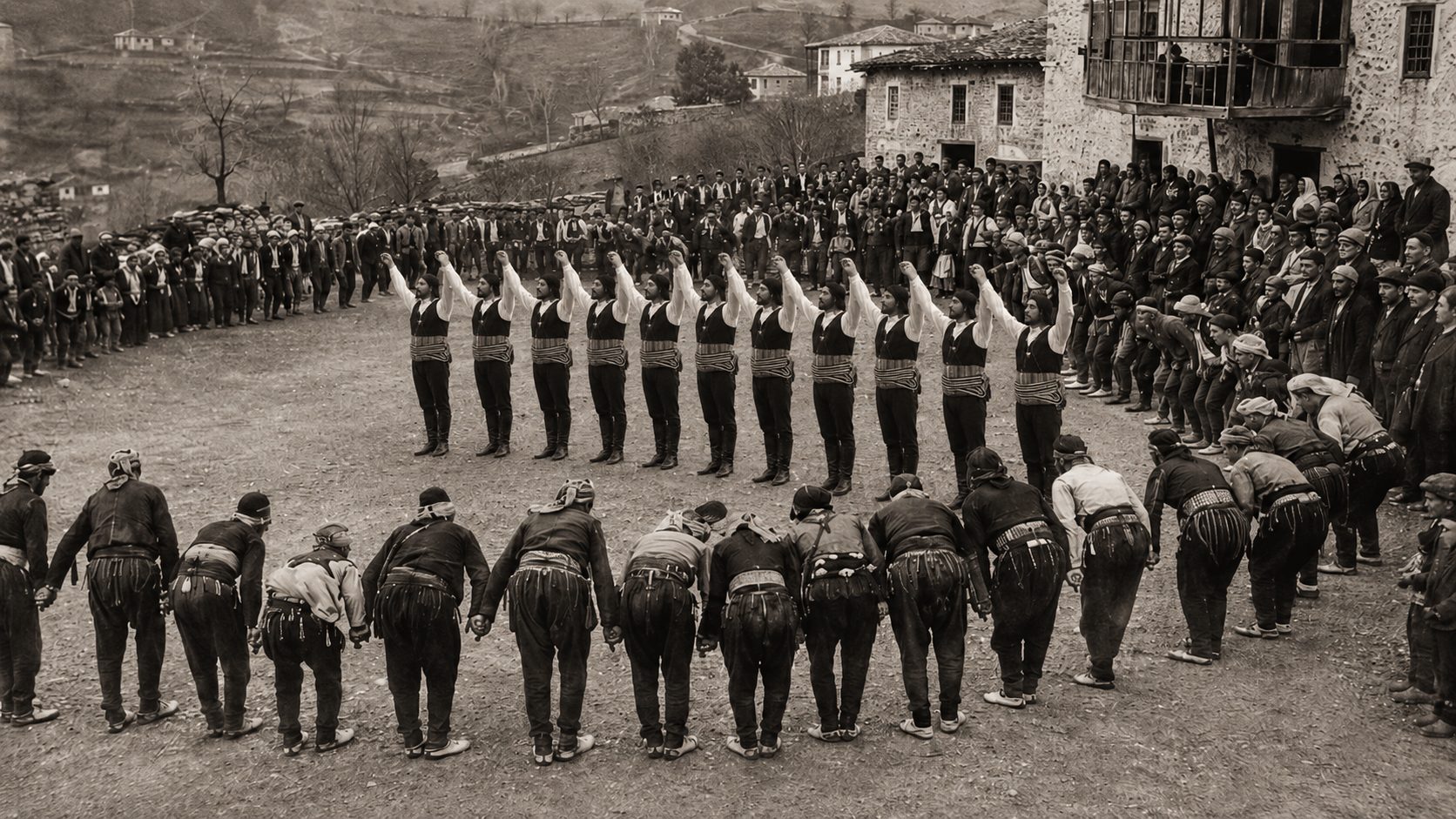 Historische Aufnahme eines pontischen Horon-Tanzes